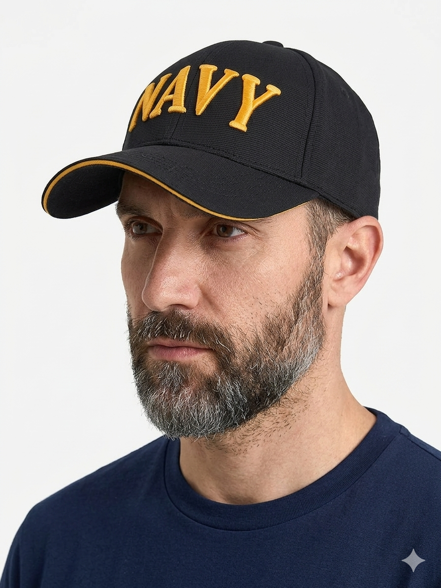 Navy Cap (Black) – Classic Embroidered “NAVY”