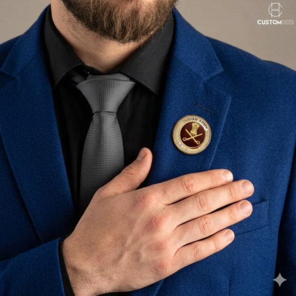Indian Army Veteran Brass Lapel Pin