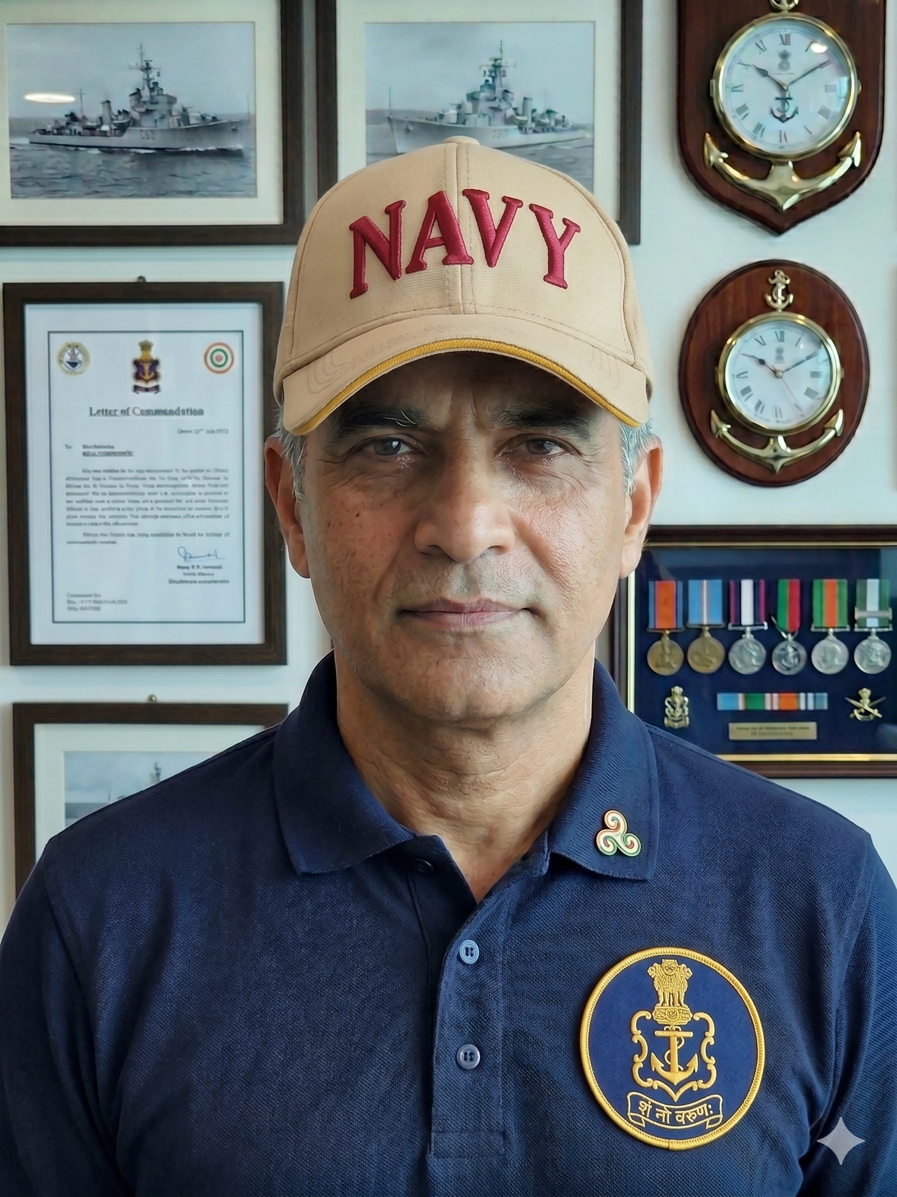 Navy Cap (Brown) – Classic Embroidered “NAVY”