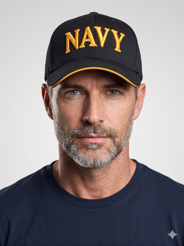 Navy Cap (Black) – Classic Embroidered “NAVY”