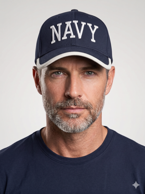 Navy Cap (Blue+white) – Classic Embroidered “NAVY”