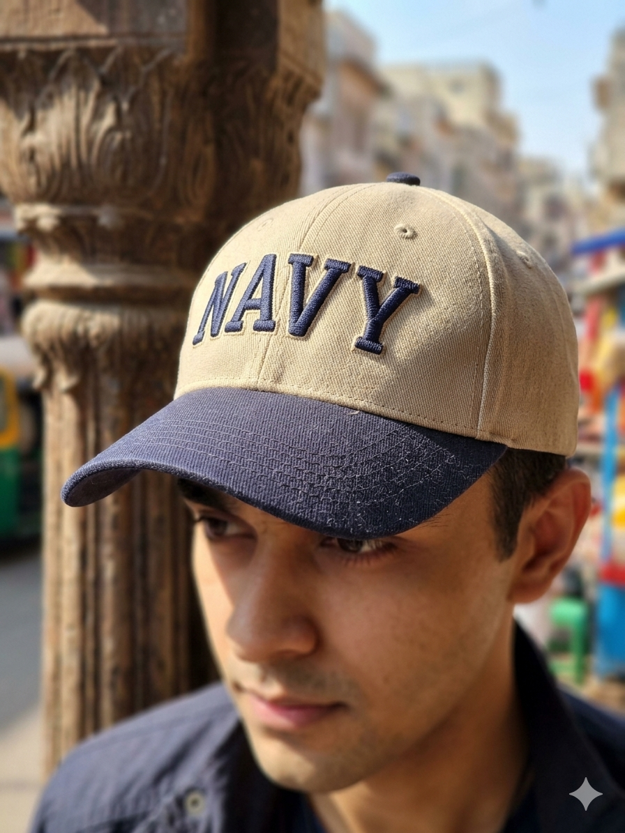 Navy Cap (Skin+Blue) – Classic Embroidered “NAVY”
