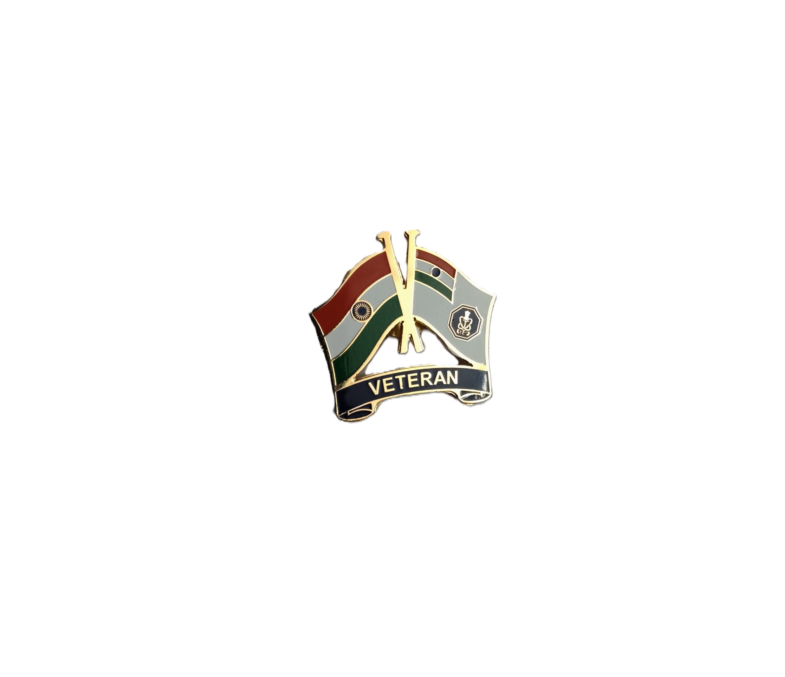 Indian Navy Veteran Crossed Flag Lapel Pin