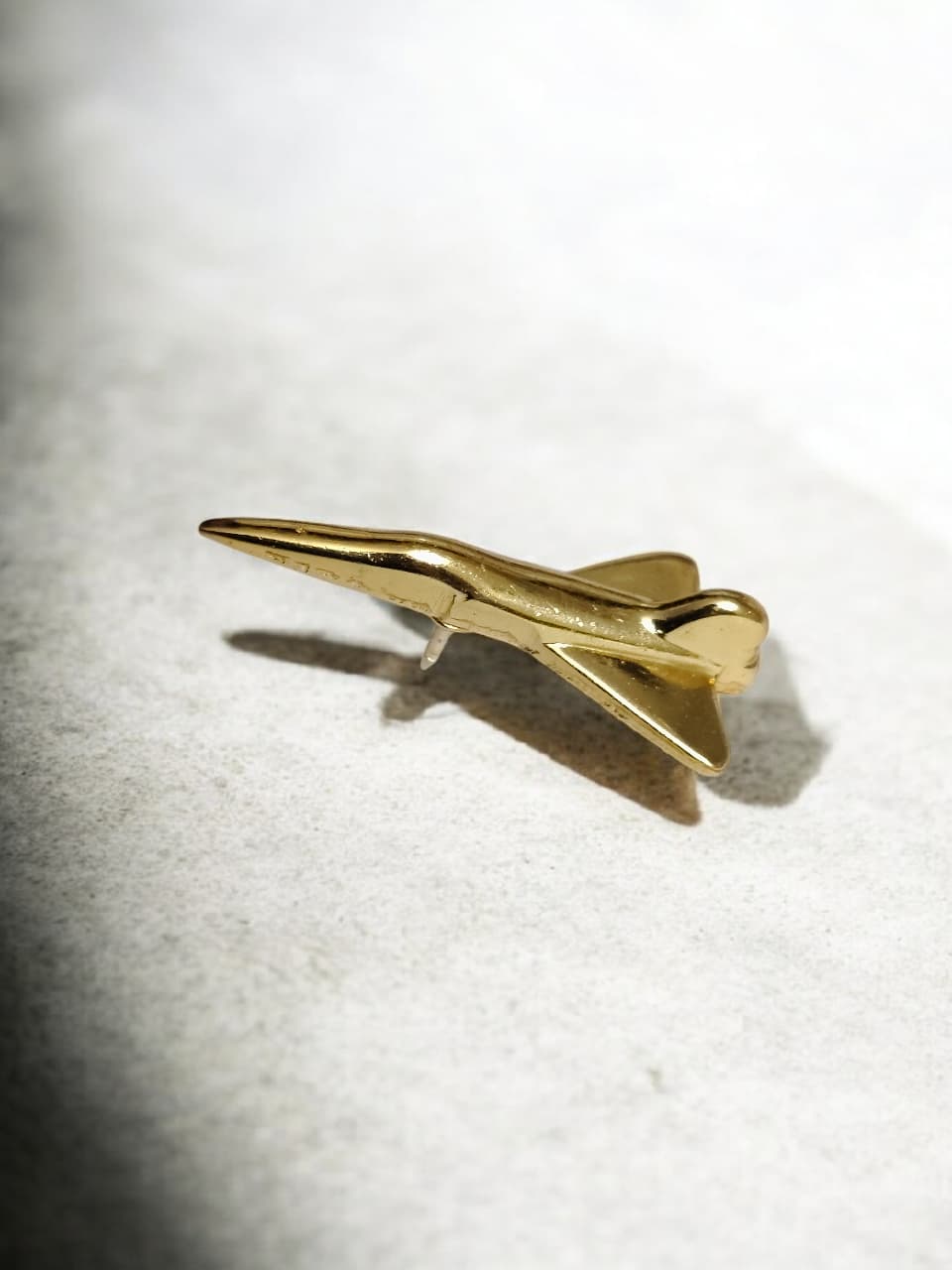 Supersonic Fighter Jet Brass Lapel Pin