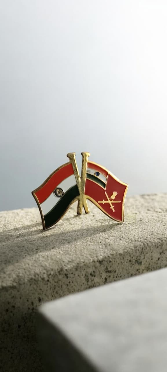 Indian Army & Tiranga Crossed Flags Lapel Pin