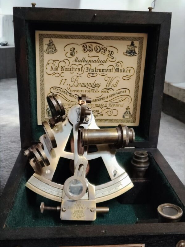 Antique Nautical Brass Sextant