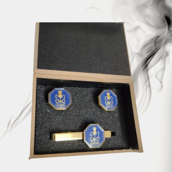 Indian Navy Octagonal Brass Tie Pin Set
