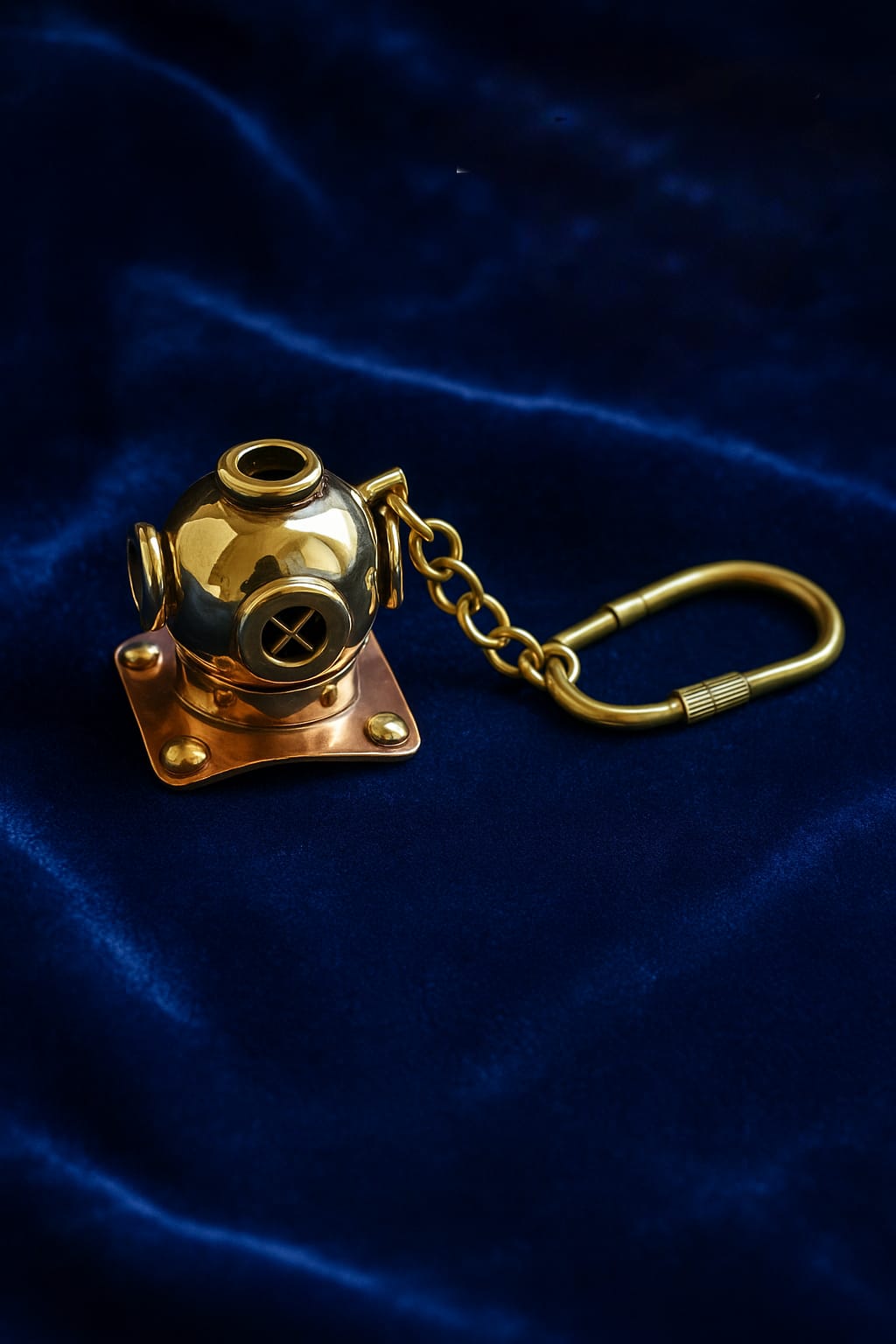 Brass Diving Helmet Keychain