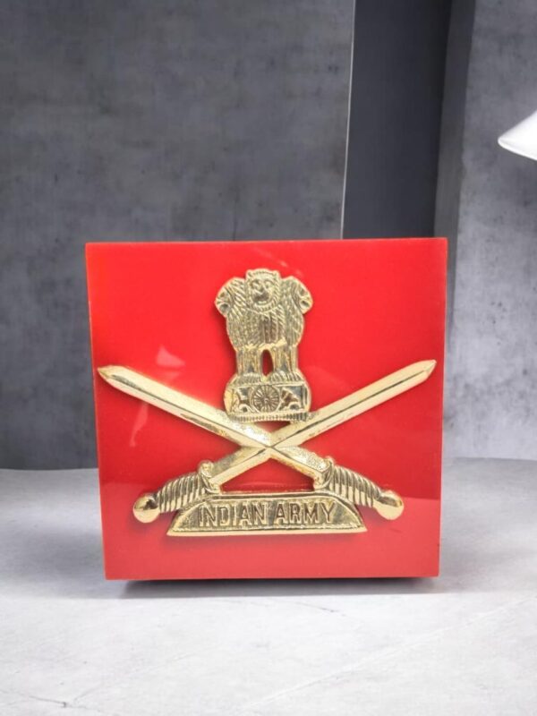 Indian Army Metallic Car Plate Logo